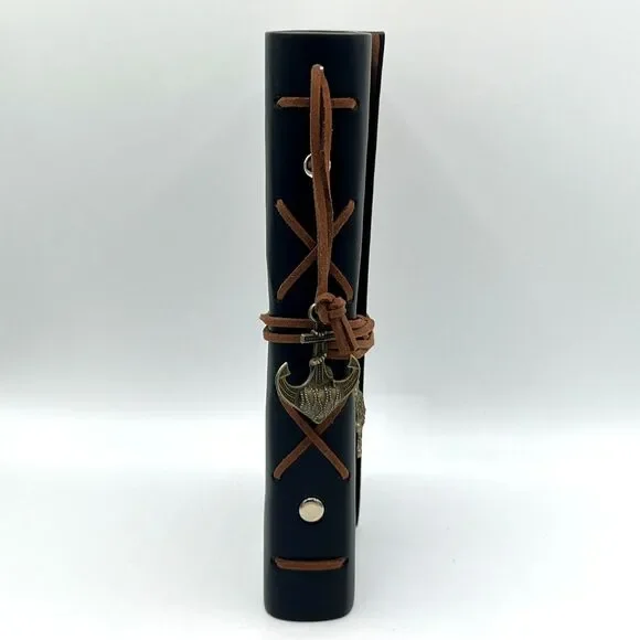 MALEDEN Leather Journal Notebook, Vintage Spiral Notebook Refillable Black - Picture 4 of 11